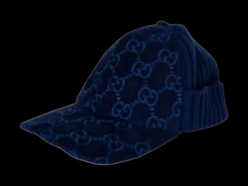 Gucci Monogram Wool/Corduroy Hat Navy