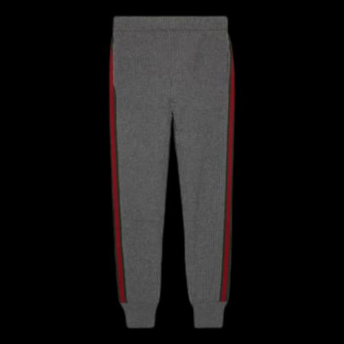 Gucci Wool Cashmere Pants With Web 'Grey'