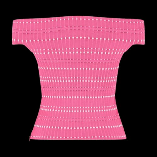 Alexander McQueen Off The Shoulder Stitch Dot Crop Top Pink White