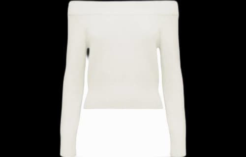 Alexander McQueen Off The Shoulder Cashmere Blend Sweater Ivory