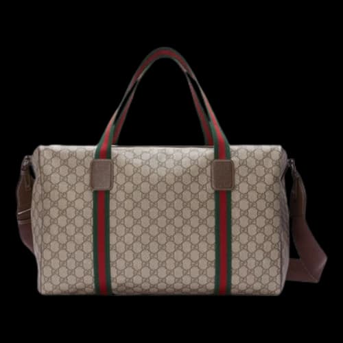 Gucci Medium Duffle Bag With Web 'Beige Brown'