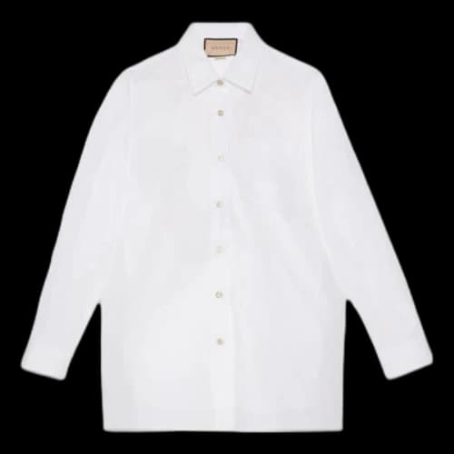 Gucci Cotton Shirt With Gucci Embroidery 'White' (Women's)