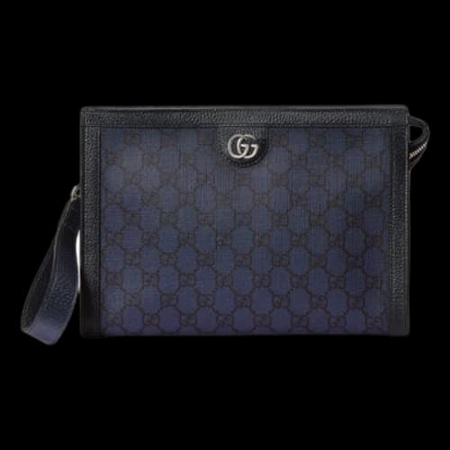 Gucci Ophidia GG Supreme Canvas Pouch 'Dark Blue'
