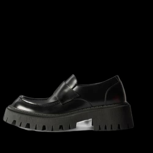 Balenciaga Tractor Loafer Shoes 'Black Smooth Calfskin'