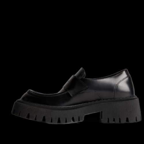 Balenciaga Tractor Loafer Shoes 'Black Smooth Calfskin' (Women's)