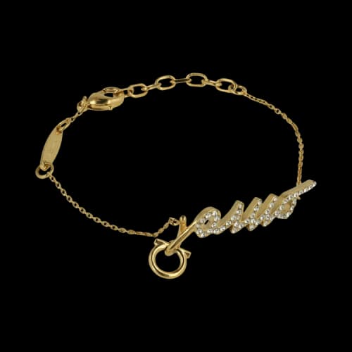 Ferragamo Crystal Embellished Amo Bracelet 'Gold'