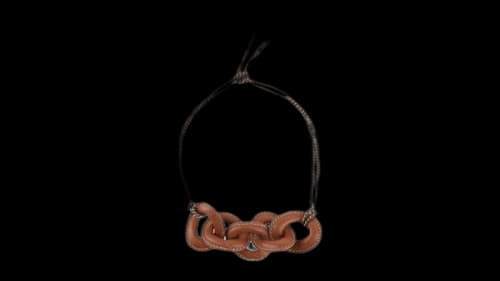 Ferragamo Sella Leather Choker Necklace Multi