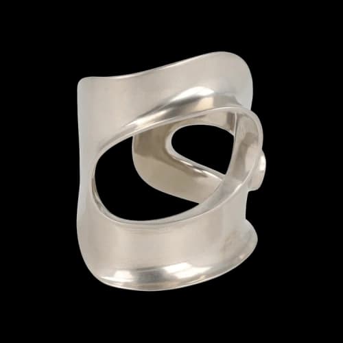 Ferragamo Large Sculptural Cutout Bracelet 'Silver'