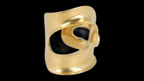 Ferragamo Medium Sculptural Cutout Cuff Gold