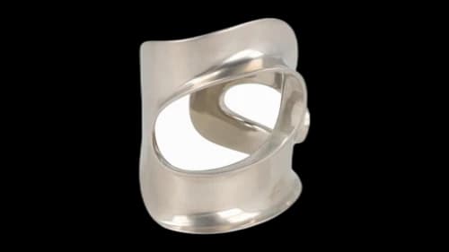 Ferragamo Medium Sculptural Cutout Cuff Silver