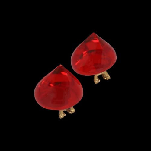 Ferragamo Medium Sculptural Clip On Earrings 'Red'