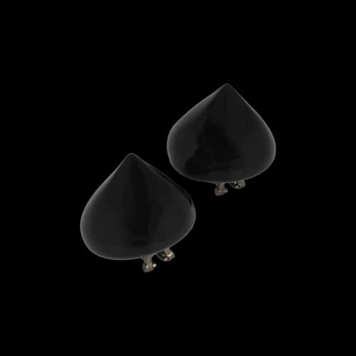Ferragamo Large Sculptural Clip On Earrings 'Black'