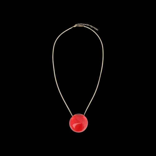 Ferragamo Sculptural Pendant Necklace 'Red'