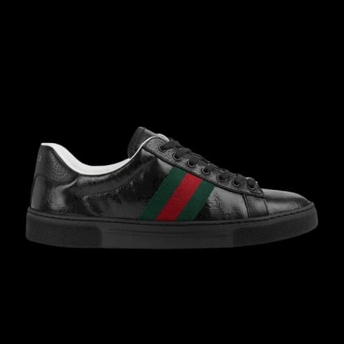 Gucci Ace sneaker with Web 'Black GG Crystal canvas' (Women's)