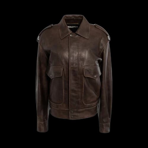 Saint Laurent Flight Overshirt Jacket 'Bark Brown/Bitume'