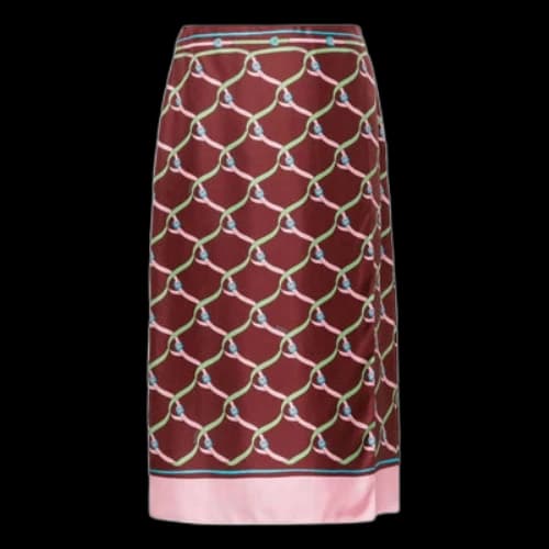 Gucci Criss-Cross Buckle Print Silk Skirt 'Multi-Color' (Women's)