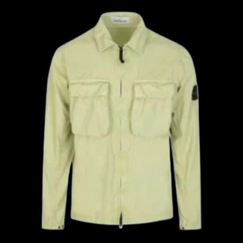 STONE ISLAND Brushed Cotton 2 Pocket Shirt Jacket 'Mint Green'
