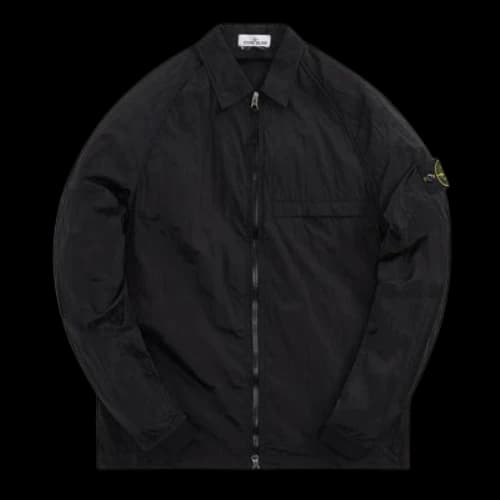 STONE ISLAND Nylon Metal Garment Dyed Over Shirt 'Black'