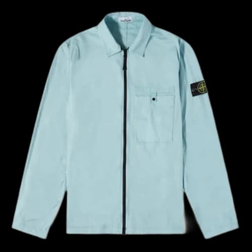 STONE ISLAND Supima Cotton Shirt Jacket 'Aqua'