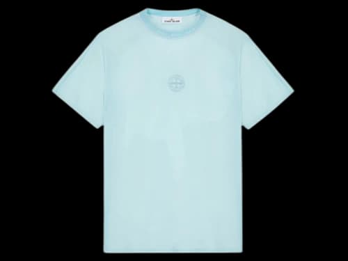 Stone Island 206E5 Textured Cotton Jersey Aqua