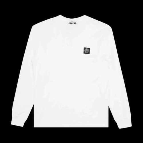 Stone Island Logo Patch Long-Sleeve T-Shirt 'White'