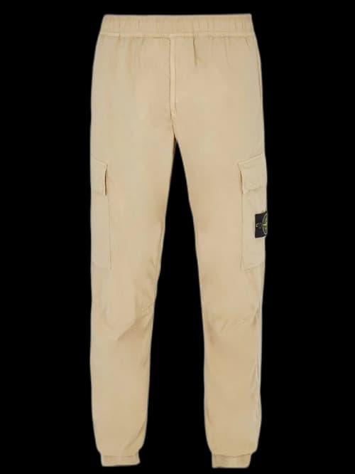 Stone Island 31303 Stretch Cotton Tela 'Paracadute' Garment Dyed Cargo Pants Beige