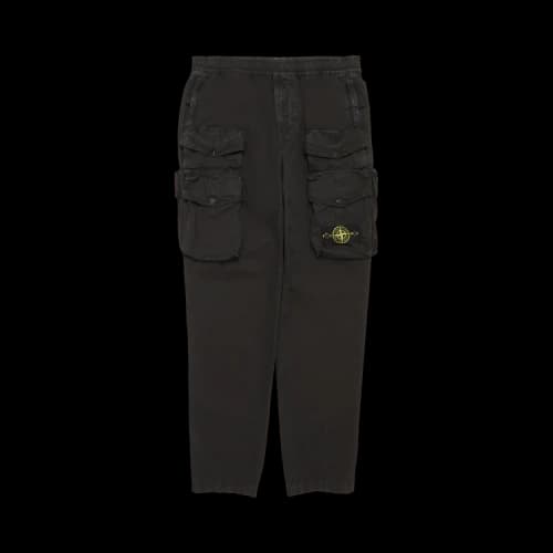 Stone Island Brushed Cotton Canvas Cargo Pants 'Black'
