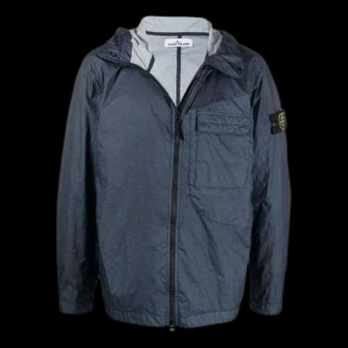 STONE ISLAND Hooded Zip-Up Jacket 'Blue'