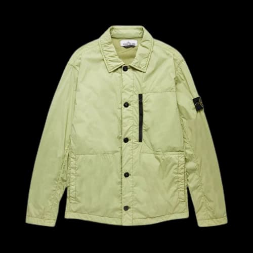 Stone Island Logo Patch Button Up Jacket 'Green'