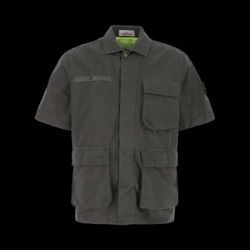 Stone Island Short-Sleeve Shirt Jacket 'Charcoal'