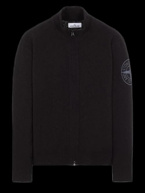 Stone Island 531B5 Cotton/Nylon Terry Cardigan Black