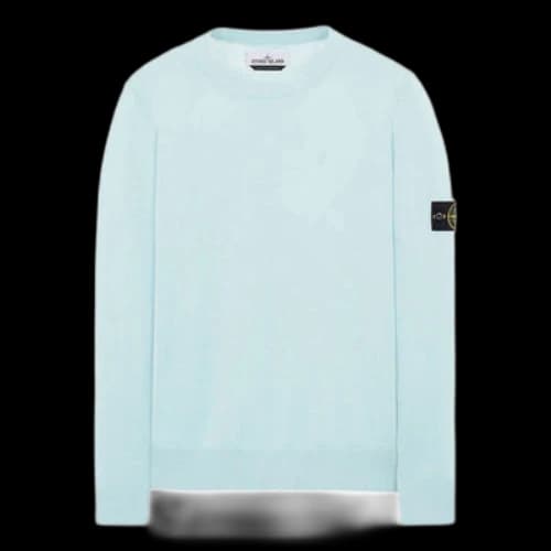 STONE ISLAND Soft Cotton Crewneck Knit 'Aqua'