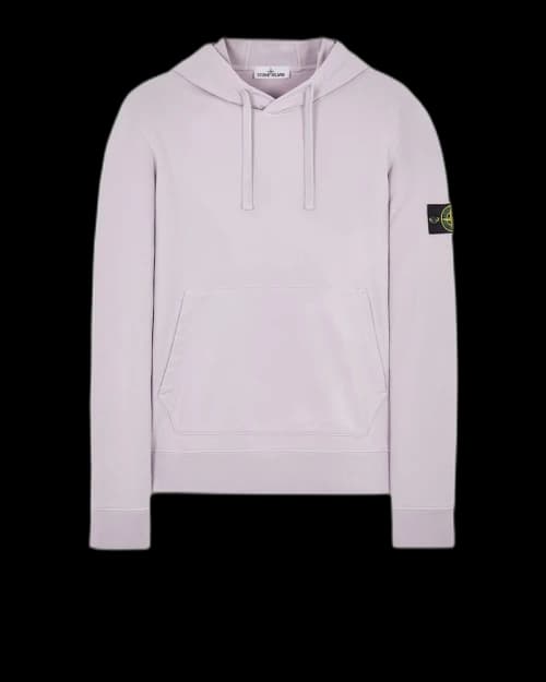 Stone Island Garment Dyed Cotton Fleece Hoodie Onion Pink