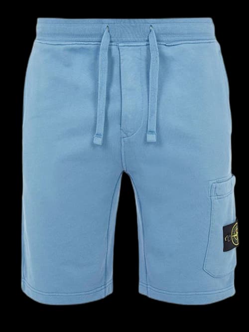 Stone Island 64651 Cotton Fleece Garment Dyed Shorts Sugar Grey