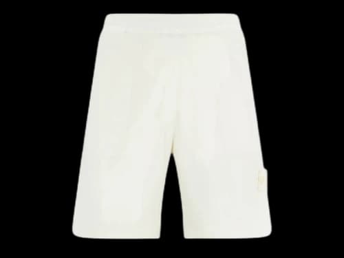 Stone Island L13F2 Stretch Cotton Lyocell Satin Ghost Piece Garment Dyed Shorts White