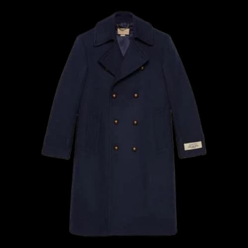 Gucci Felt Wool Coat 'Dark Navy'