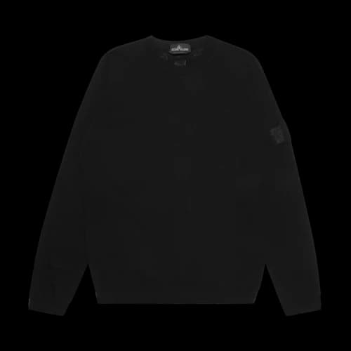 Stone Island Shadow Project Sweater With Shoulder Patch Logo 'Black'