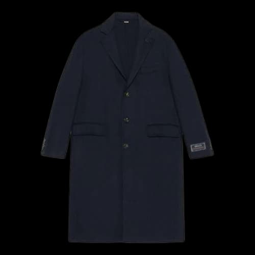Gucci Lightweight Wool Coat With Web Label 'Dark Blue'