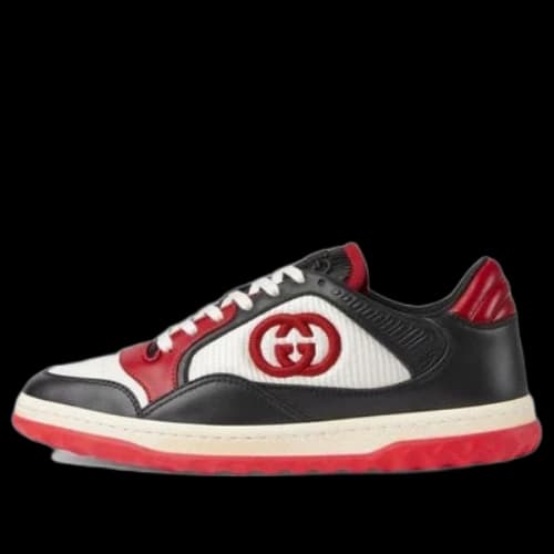 Gucci MAC80 Embroidered Sneakers 'Black Red' (Women's)