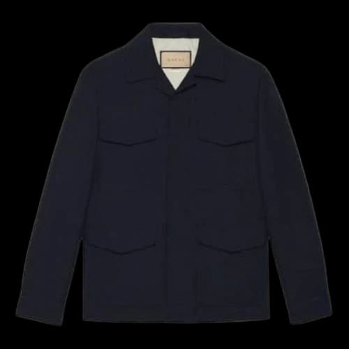 Gucci Wool Twill Jacket 'Dark Navy'