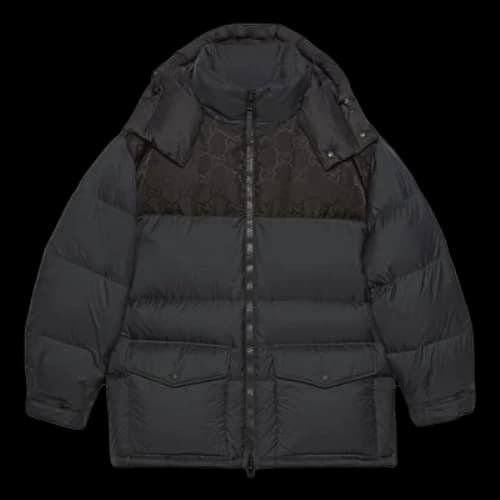 Gucci Nylon Down Jacket With GG Inserts 'Black'