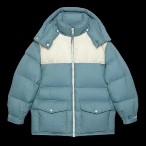 Gucci Nylon Down Jacket With GG Inserts 'Blue Grey'