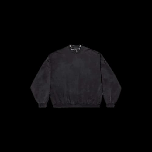 Balenciaga Pierced Round Sweatshirt Oversized in Black Faded Black