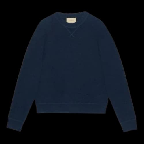 Gucci Cashmere Jumper With Gucci Embroidery 'Dark Blue'