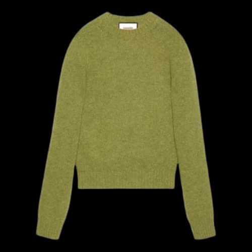 Gucci Logo Embroidery Wool Sweater 'Green'