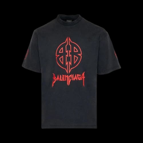 Balenciaga Medium Fit T-Shirt 'Faded Black/Red'