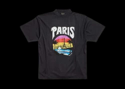 Balenciaga Paris Tropical T-shirt Medium Fit Black