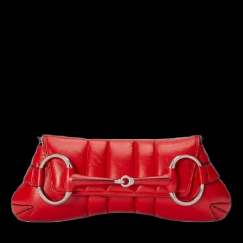 Gucci Horsebit Chain Medium Shoulder Bag 'Red' (Women's)