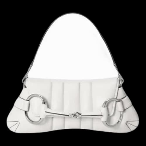 Gucci Horsebit Chain Medium Shoulder Bag 'White' (Women's)