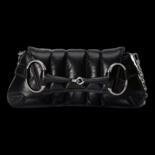 Gucci Horsebit Chain Small Shoulder Bag 'Black' (Women's)
